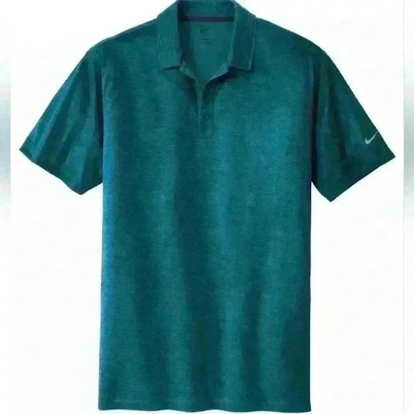 Nike Golf Dri-Fit Stay-Cool Short Sleeve Crosshatch Polo Shirt "Blustery Navy" - Picture 4 of 16